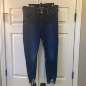 Triple Button Blue Denim Jeggings